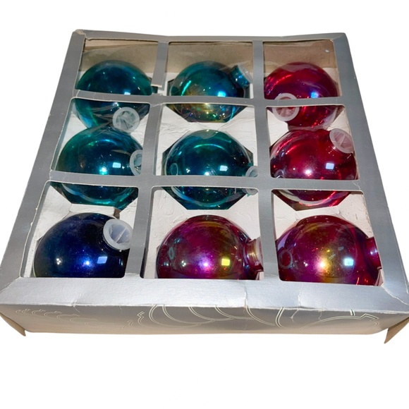 9 Vintage Barcana Festive Lights Shatterproof Bulb Covers Iridescent  80 mm - Picture 1 of 16